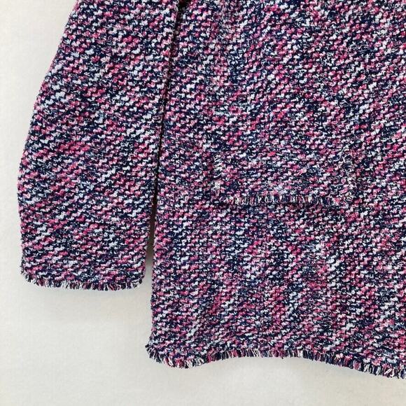 Chico's Cardigan Sweater Structured Notch Collar Women's 4 Raspberry Knit‎ Heavy - Picture 2 of 14